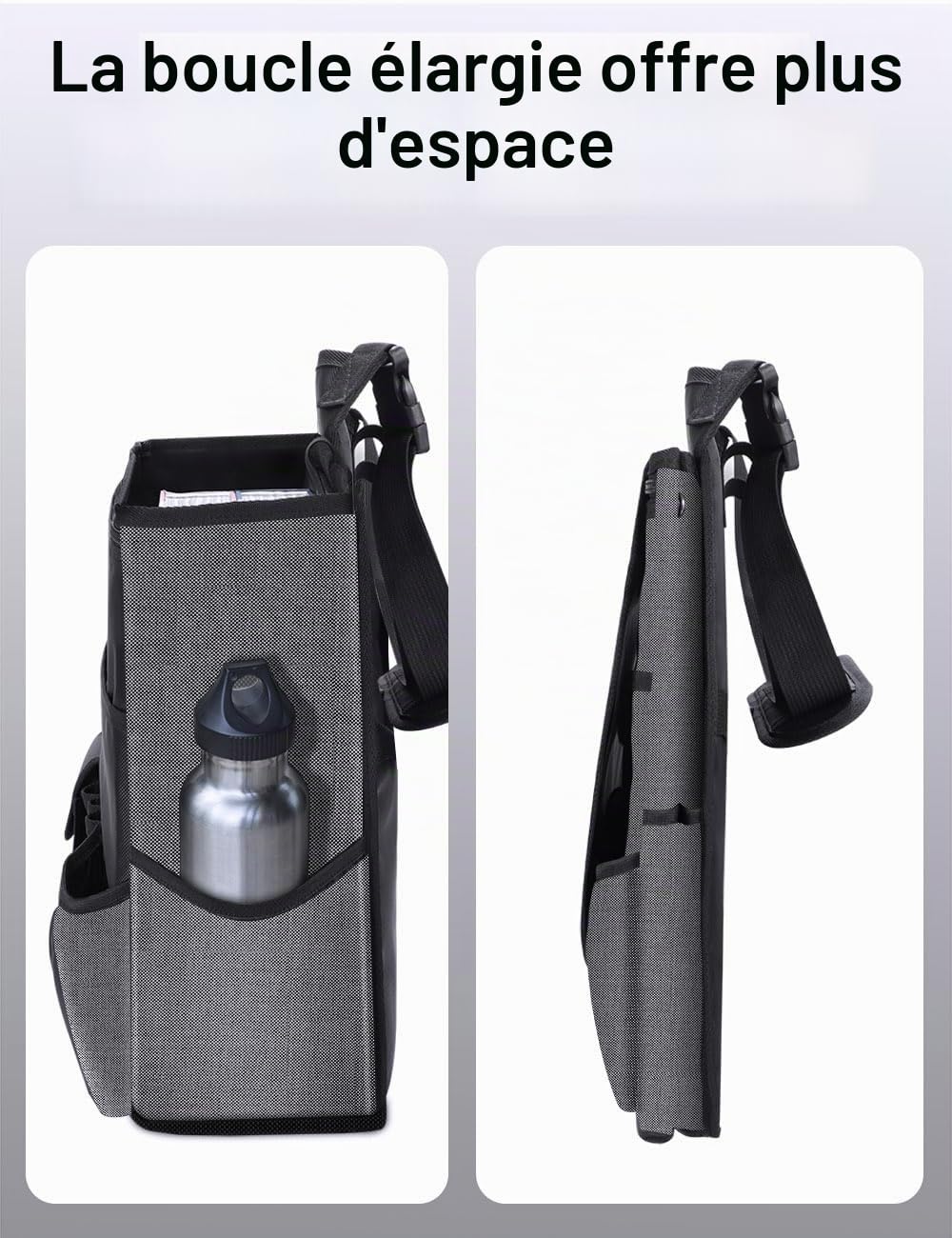 Smof Organisateur de siège arrière pour siège avant/passager, organiseur de siège arrière pour fichiers, fournitures de bureau, organiseur de siège arrière pour enfants avec poche séparée pour