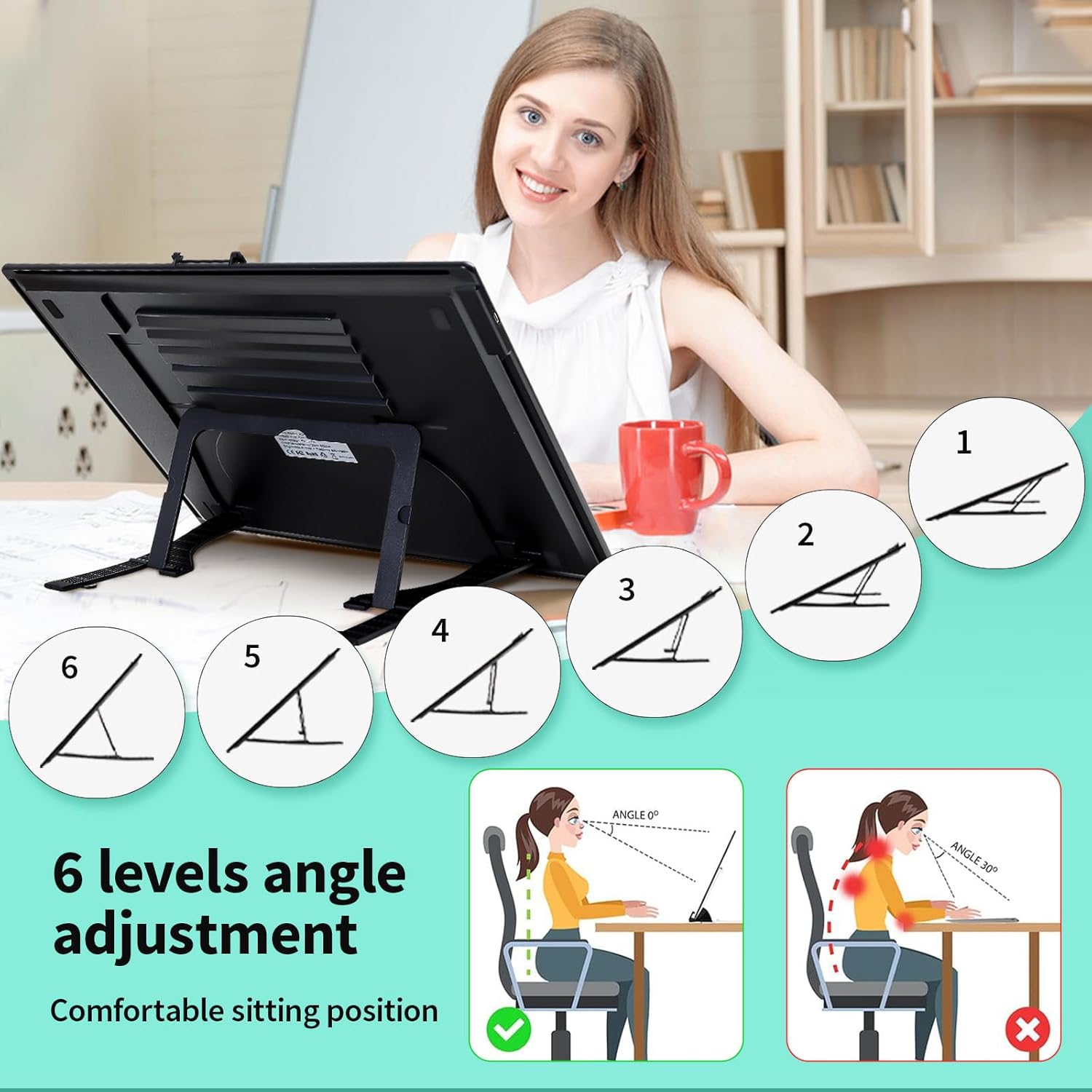 A3 Light Pad - Rechargeable Diamond Painting Light Board with Stand, 3 Colours Stepless Dimmable 6 Levels Brightness Tracing Light Box, Battery Powered Portable Light Pad for Weeding Vinyl Tracing