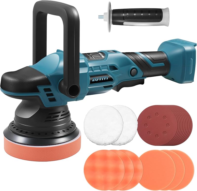 5" Cordless Car Buffer Polisher for Makita 18V Battery, Bare Tool | Brushless, Dual Action Orbital Motion, 6 Speed 5200 RPM, Buffer Waxer Kit for Car Boat Detailing, Polishing, Scratch Removing
