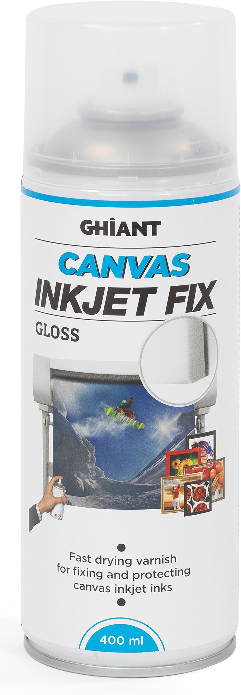 Ghiant Canvas Ink Jet Fix Gloss 400ml (Can),Transparent