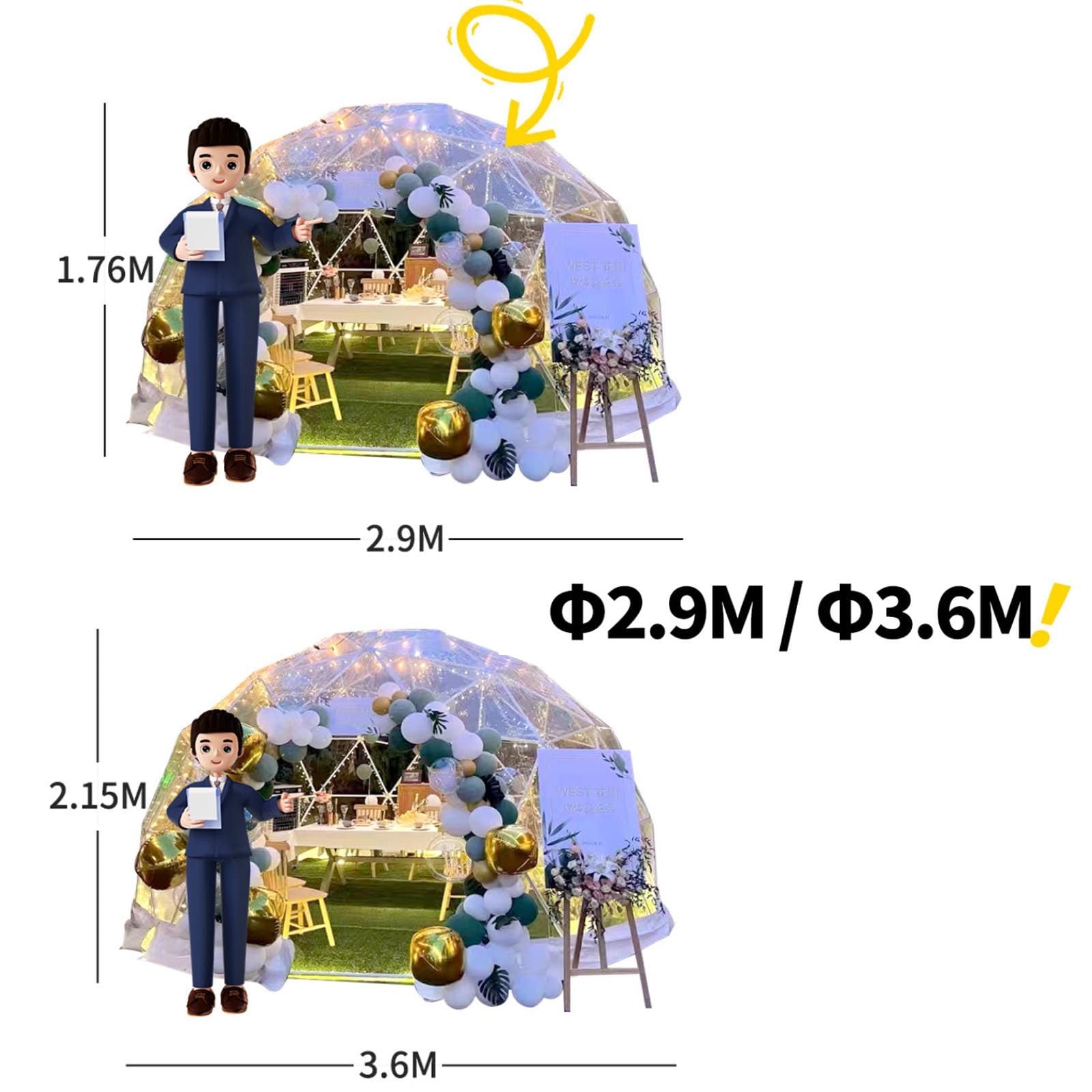Dom z bąbelkami, przezroczyste schronienie Igloo, kopuła geodezyjna, 3-37 m na patio podwórkowe