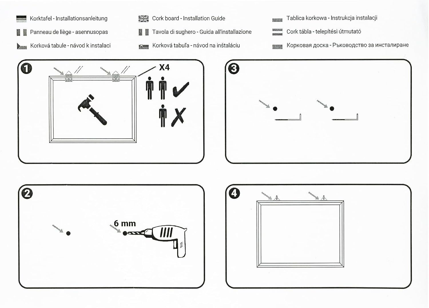 K3T Cork Notice Board 60 x 40 cm (23.6 x 15.7 Inches) Item No. 48406