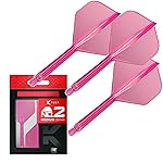 Target Darts K Flex Integrated Dart Flights and Shafts, No.2 Pink (Medium) | Pack of 3 K-Flex - No2, Kflex All in One Moulded Dart Flight & Stem | Professional Dart Accessories