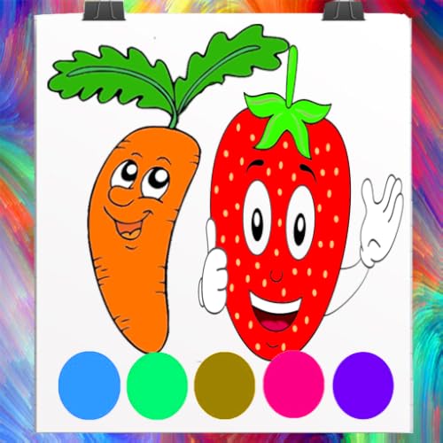funny vegetables and Fruits Coloring Book