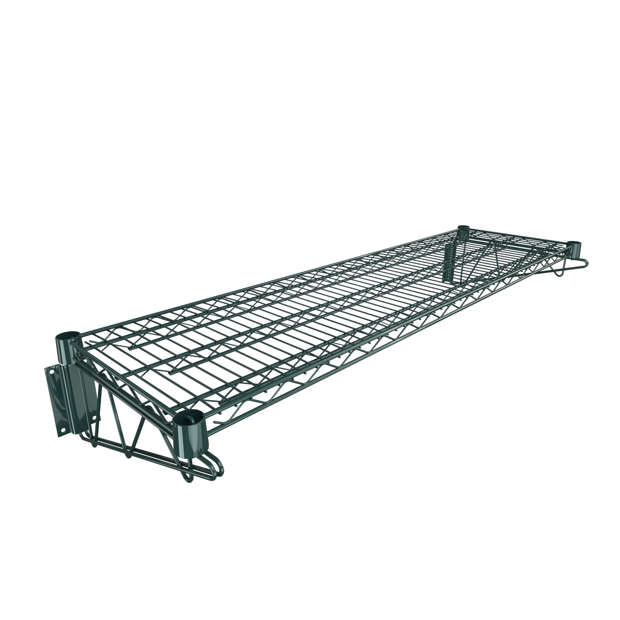 Krollen Industrial 14" x 48" Green Epoxy Wire Wall Mount Shelf