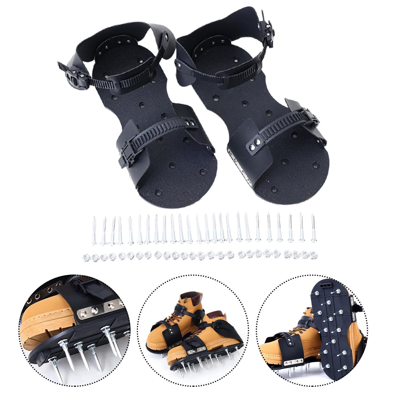 jojomis Chaussures aérateurs de pelouse efficaces pour terrasse, jardin, chaussures à pointes pour revêtements résineux installation de couverture EU 38-45 - clou 5 cm
