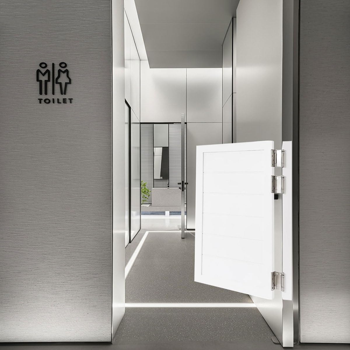 Porta a Battente in Legno, Porta da Saloon oscillante, Singola Porte Battente Interne Porte a Mezza Vita per Bar, Giardino e salotti, con Chiusura Automatica(White,30.7"x39.4"(78x100cm))