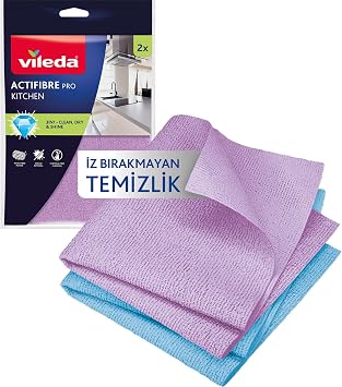 Vileda Actifibre Pro Kitchen Mikrofiber Bez, PVA Kaplama,  z B rakmayan Tasar m