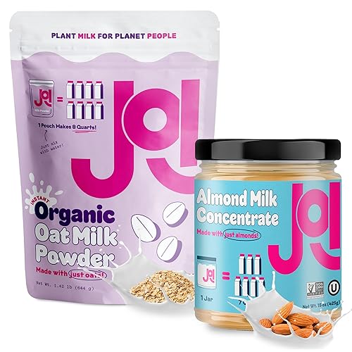 Leche de avena instantánea en polvo y concentrado de leche de almendras sin azúcar por JOI Leche de avena instantánea en polvo y concentrado de leche de almendras sin azúcar por JOI