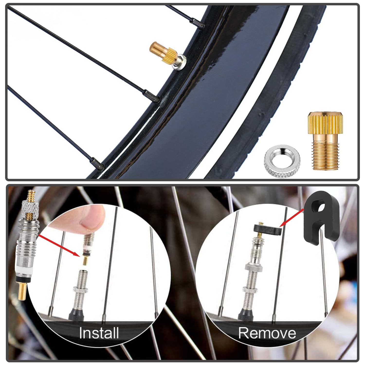 13-tlg Presta Ventileinsatz Set Für Fahrräder - Mit Entferner Für MTB & Rennrad