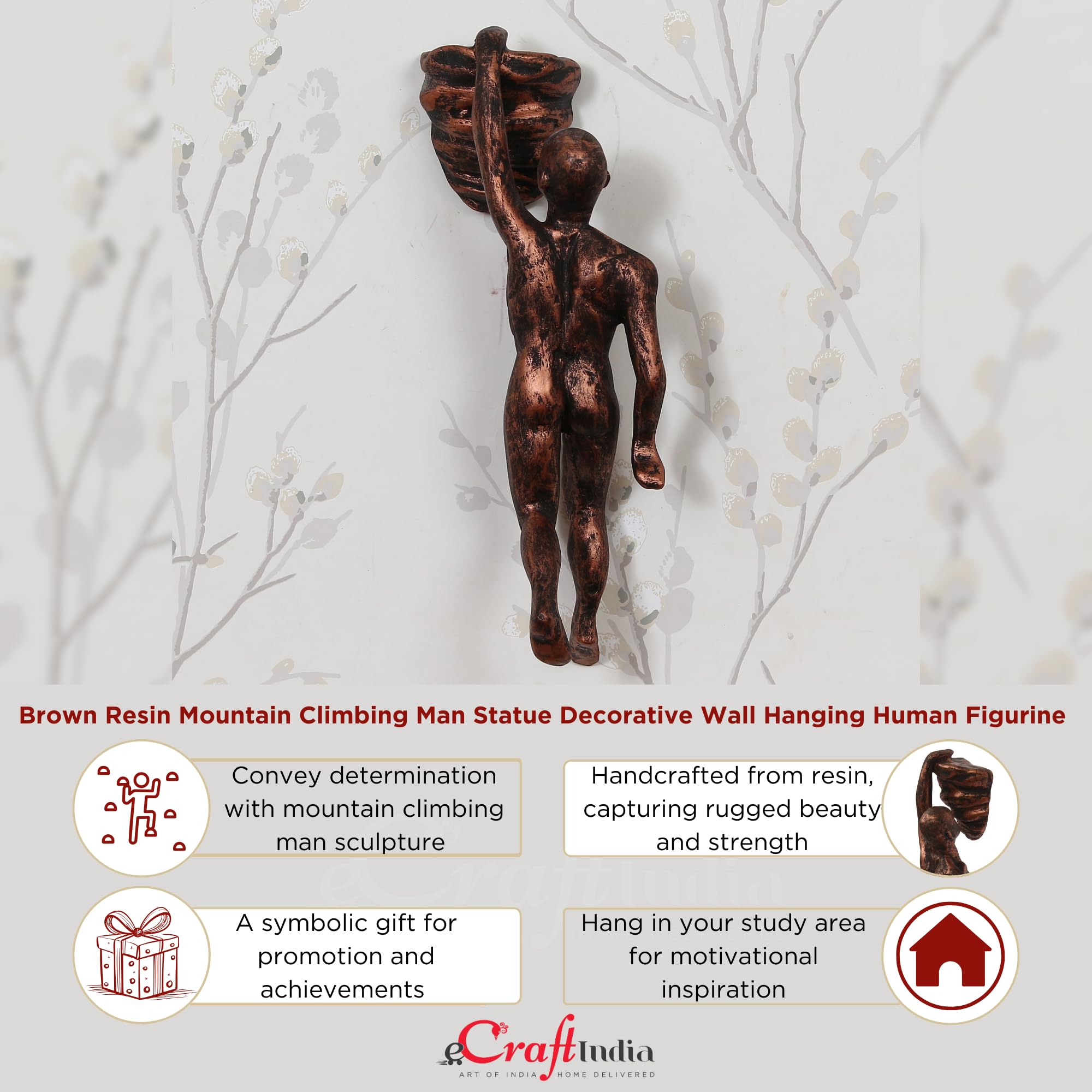 Mountain Climbing Man Statue - Wall Décor -5 Mountain Climbing Man Statue - Wall Décor -5