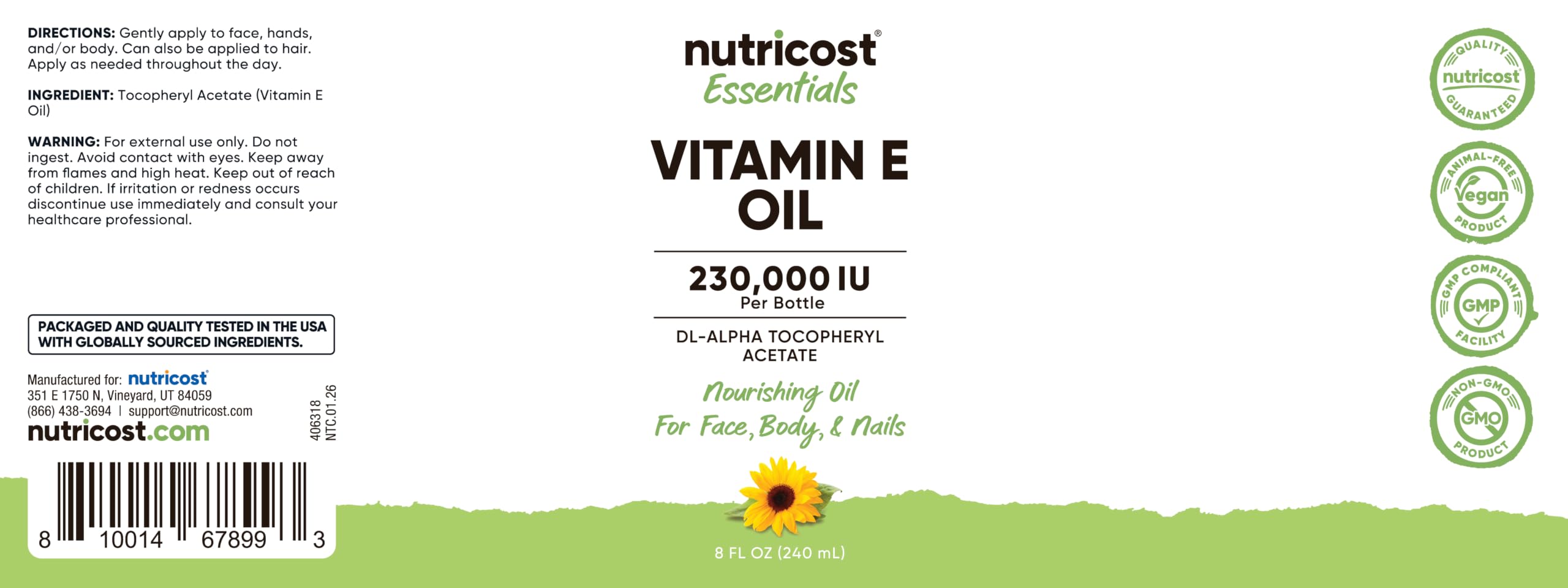 Nutricost Essentials Vitamin E Oil (8 Ounces / 230,000 IU) — Amazon image 2