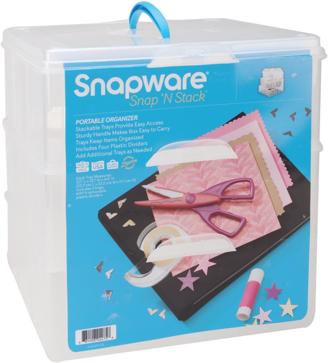 Snapware Snap 'N Stack Sqaure Layer Storage Container, 13.1-Inch by 13.1-Inch, Clear