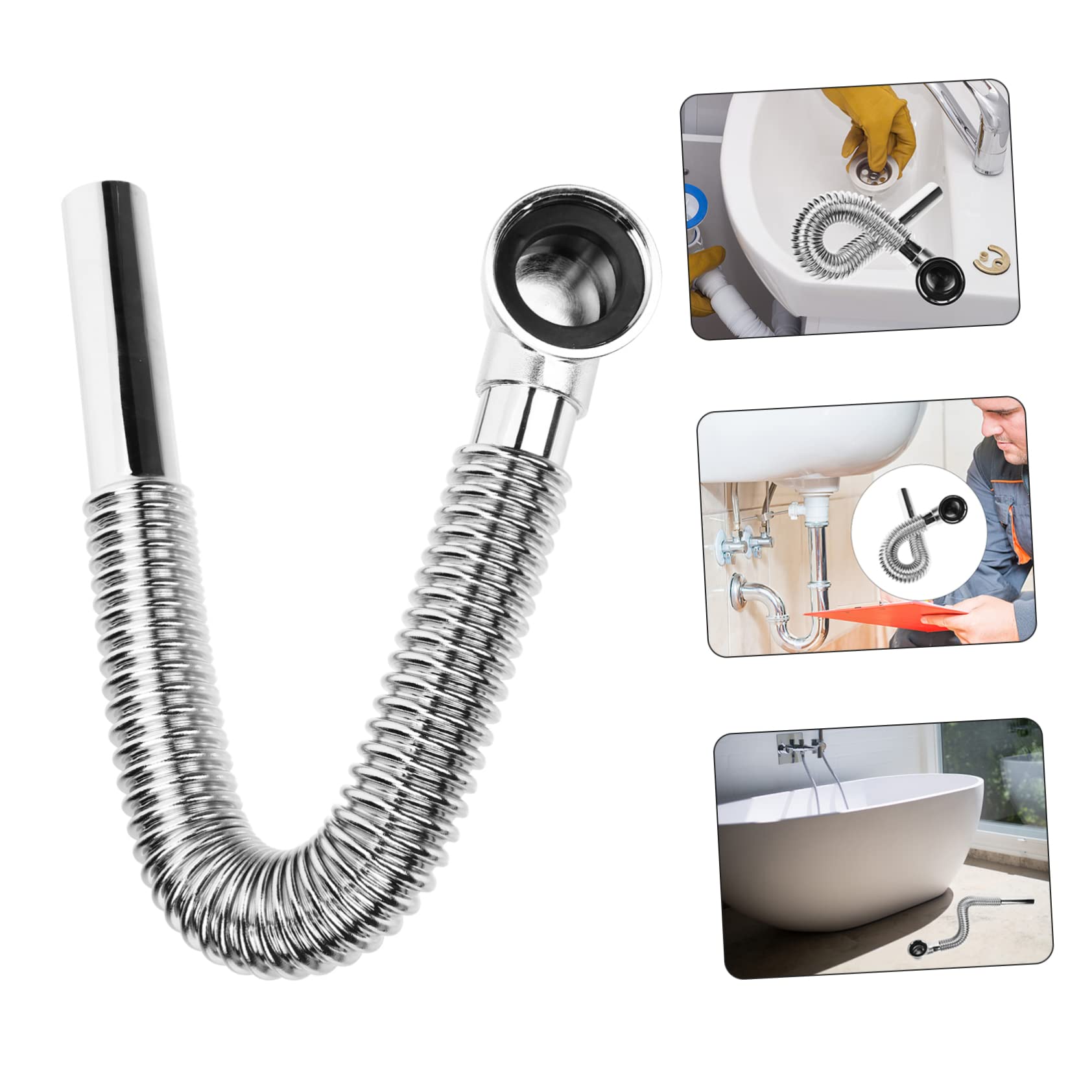 Tofficu Desagüe Flexible para Lavabo Tubo De Desagüe De Bañera Fácil De Instalar