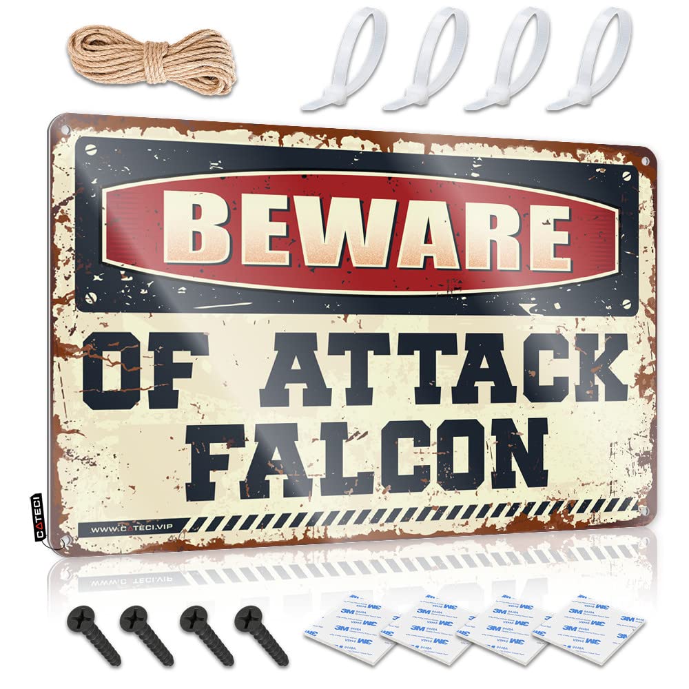 Fzfn Colour Love Decor Decoration Designer | Beware Of Attack Falcon Lovely Pool Bar Decoration(30X40cm)
