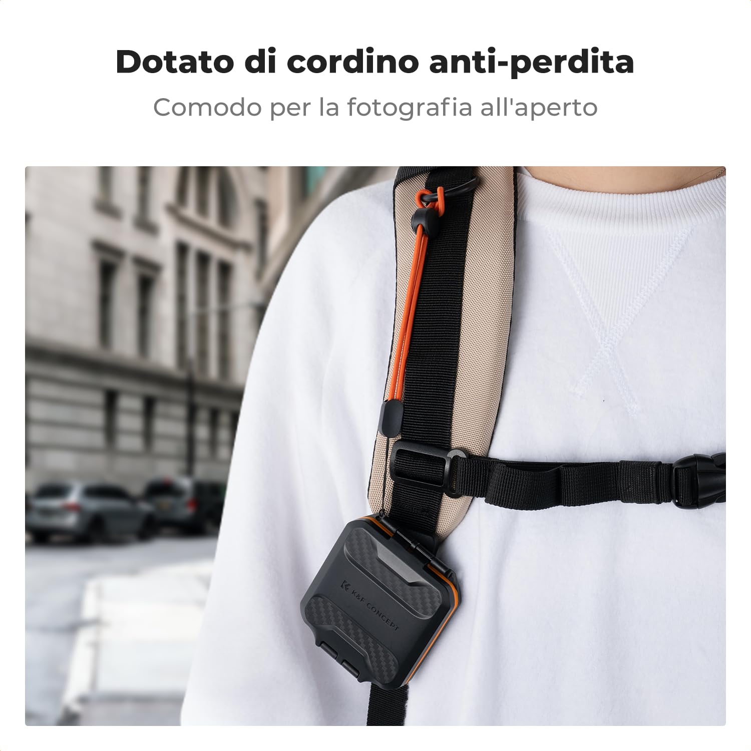 K&F CONCEPT Custodia per Schede SD, Scatola Porta Memory Card Impermeabile e Antiurto, 12 Slot per 8 Micro SD/TF e 4 SD SDXC SDHC, Astuccio Compatto con Cordino Antismarrimento