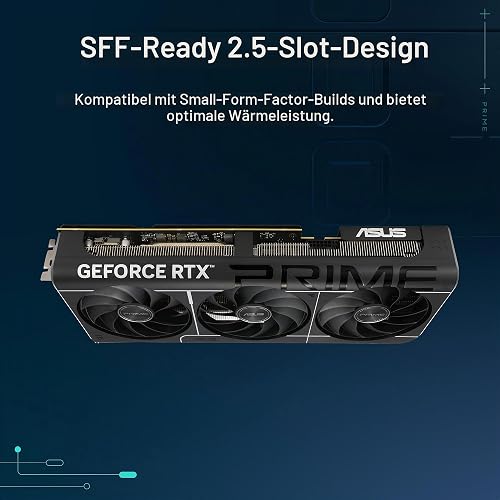 ASUS La carte graphique Prime GeForce RTX 5080 OC Edition 16 Go GDDR7 prête pour SFF (PCIe 5.0, 16 Go GDDR7, HDMI/DP 2.1, 2.5 fentes, ventilateurs de technologie axiale, caméra de vapeur, double BIOS) - 2