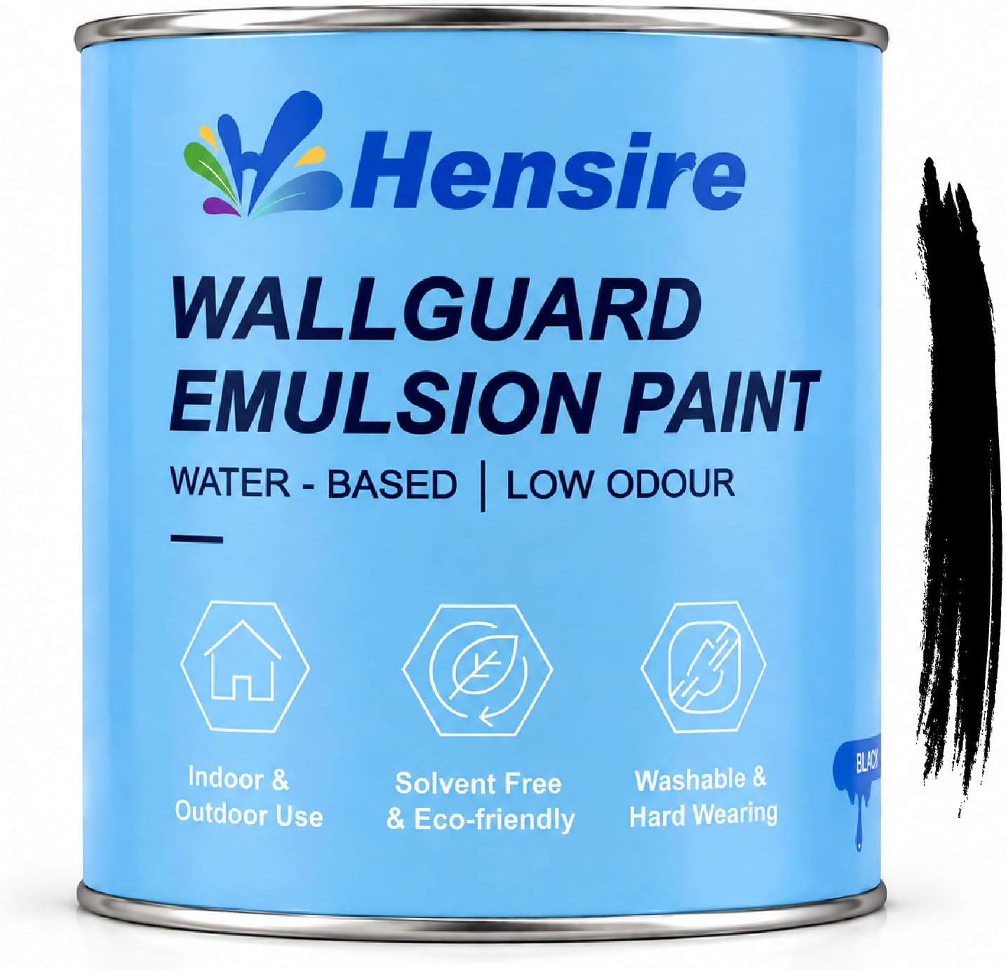 Hensire Black Exterior Wall Paint for Concrete & Masonry, 17oz