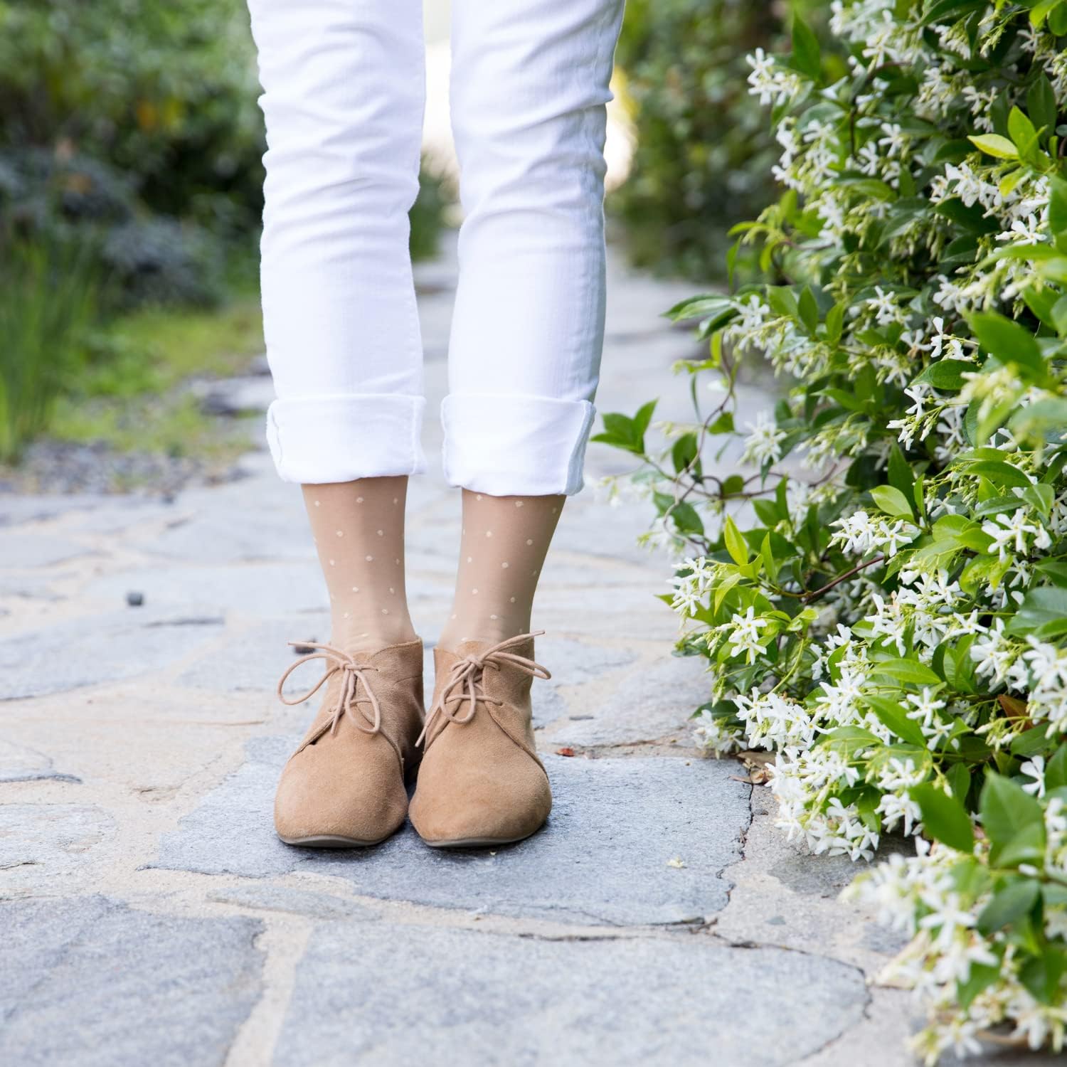 Rejuva Women s Sheer Dot Pattern 15-20 mmHg Knee High Compression Stockings