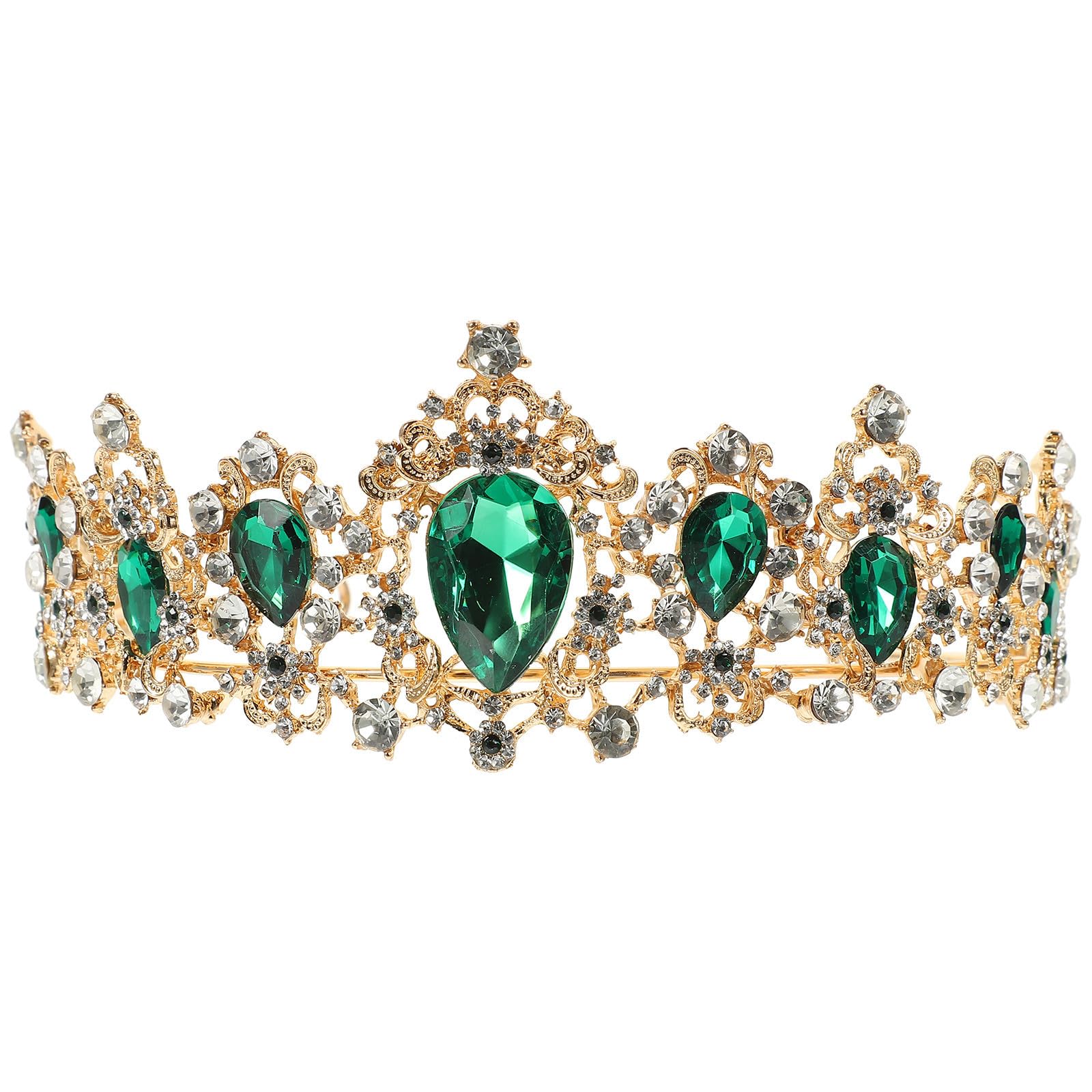Tiara nupcial de cristal verde SOIMISS en aleación ligera de alta joyería 8