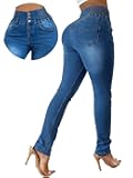 Colombian Jeans Women Butt Lifting Elastic Waist High Waisted Jeans Tummy Control Stretchy Skinny Pants