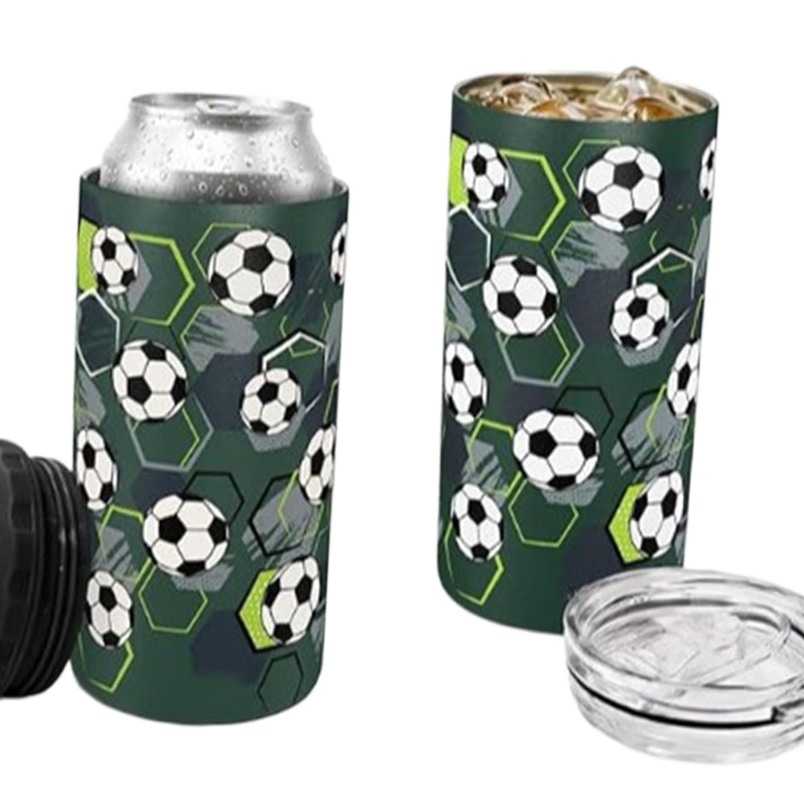 Elnwnnkc Metal Beverage Container Insulated Cup 480Ml with Secure Locking Top for Standard Bottles and Tall Can Slip Proof Grip Bottle