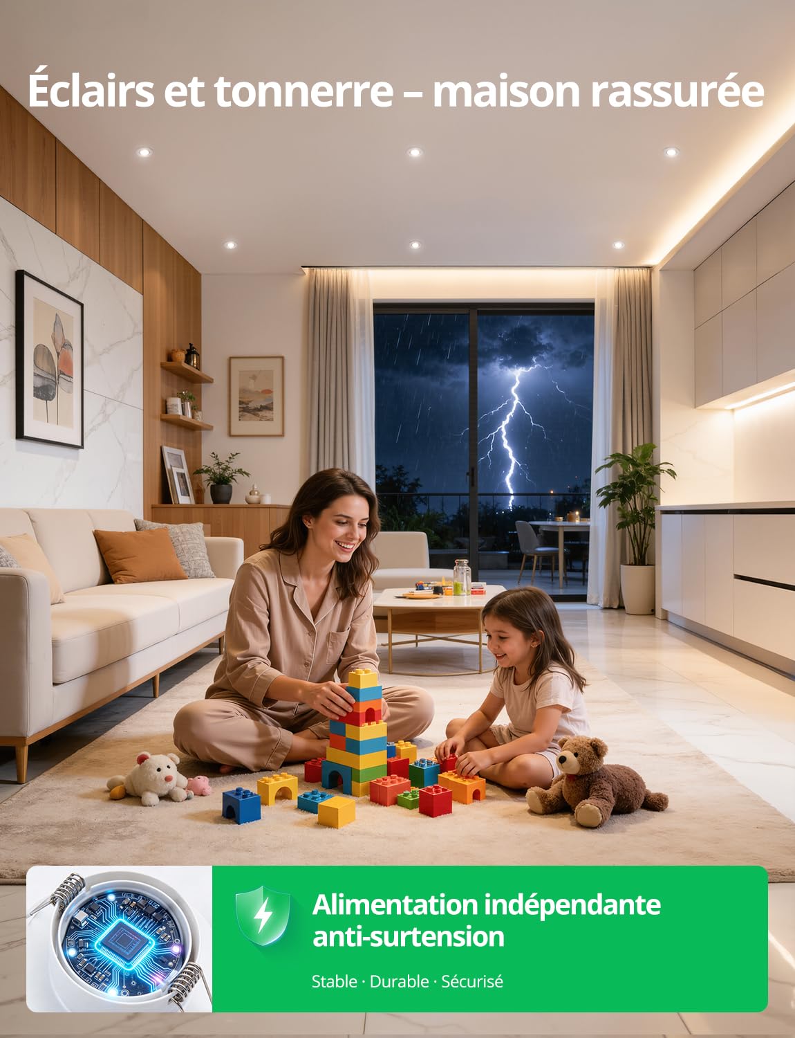 Bojim Spot LED Encastrable IP65 7W 700 lumens Trou 68-80mm pour Plafond Salle de Bain Lot de 20