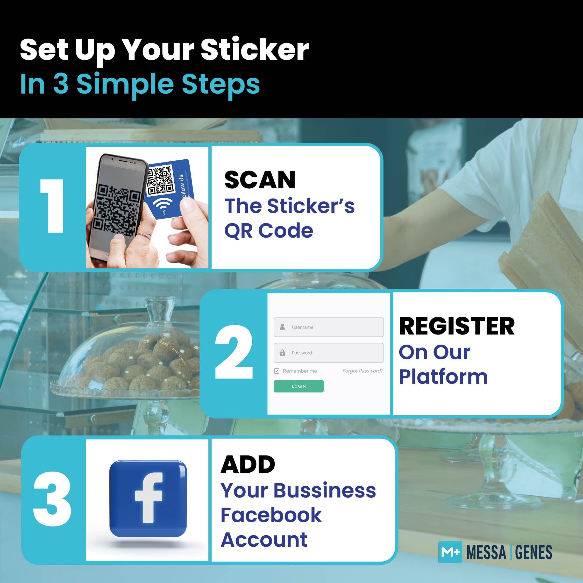 Adesivo Riutilizzabile "Followers and Likes Tap" per - 2 Adesivo - QR & Tap NFC Sticker - Seguici su Tap Sticker - iPhone & Android - Configurazione a Casa | MESSAGENES
