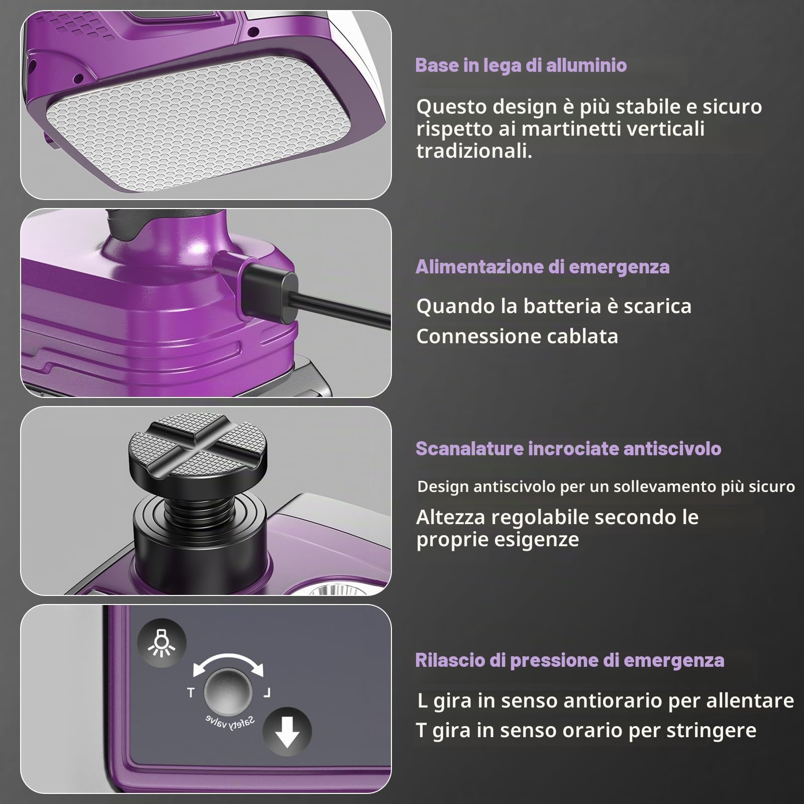 Cric idraulico 5T 3T, cric elettrico con batteria da 4,0 Ah e | caricatore con pompa gonfiabile e luce LED, 150-450 mm, sollevatore per auto, SUV, berlina, MPV, cambio pneumatici