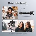 NEEWER Triple Cold Shoe Mount Plate for Mic LED Light, Metal Extension Bracket Microphone Stand Rig 1/4" 3/8" Compatible with DJI OSMO Mobile Zhiyun Feiyu Vimble Hohem Phone Gimbal Stabilizer, CA173