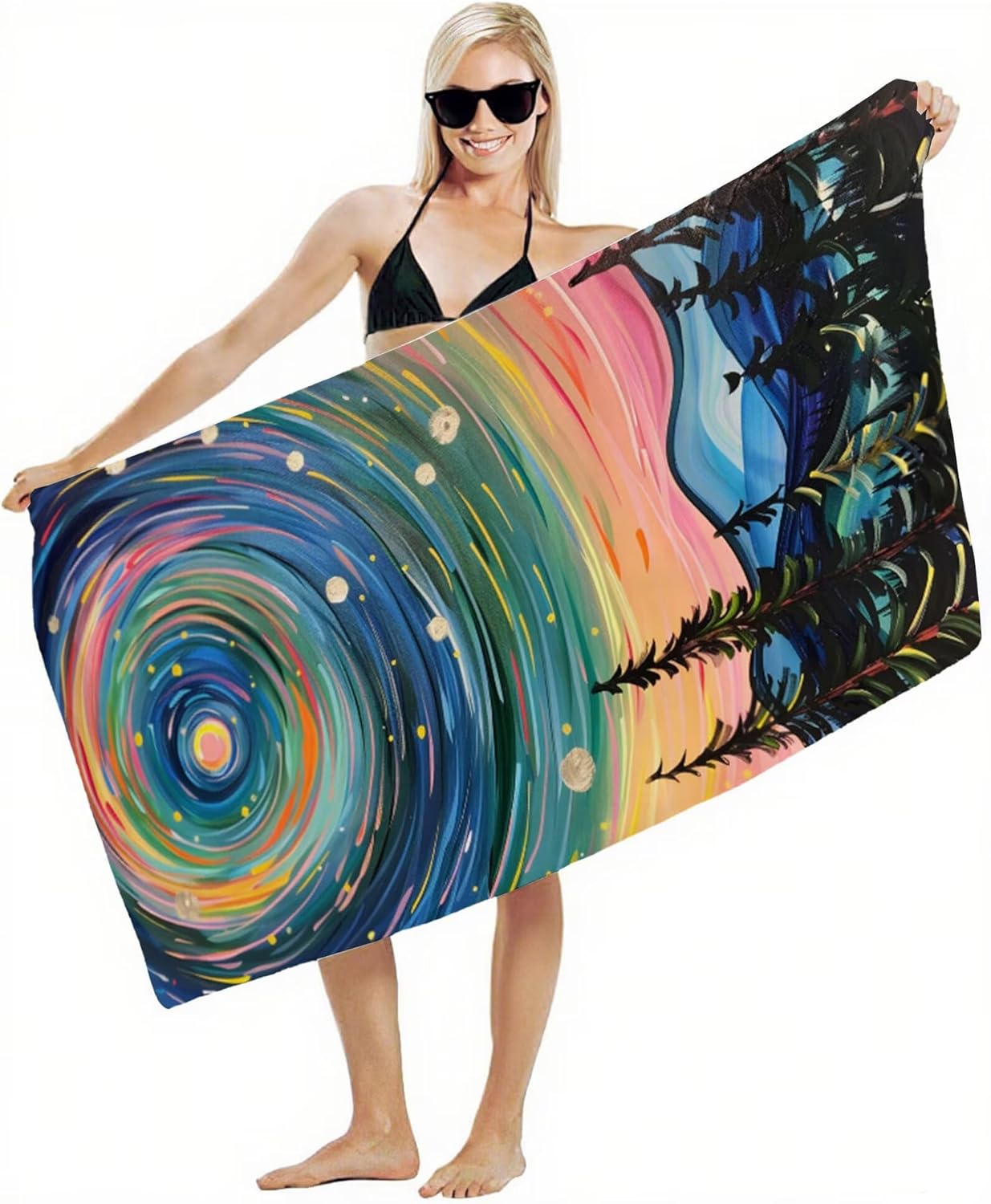 Beach Towel 100x200cm Bath Towels, Quick Dry Microfiber Towel, Sand Free, Super Absorbent, Lightweight, Compact Design, Towels for Bathroom Travel, Pool, Gym, Camping, Beach Vacation Essentials A2-655