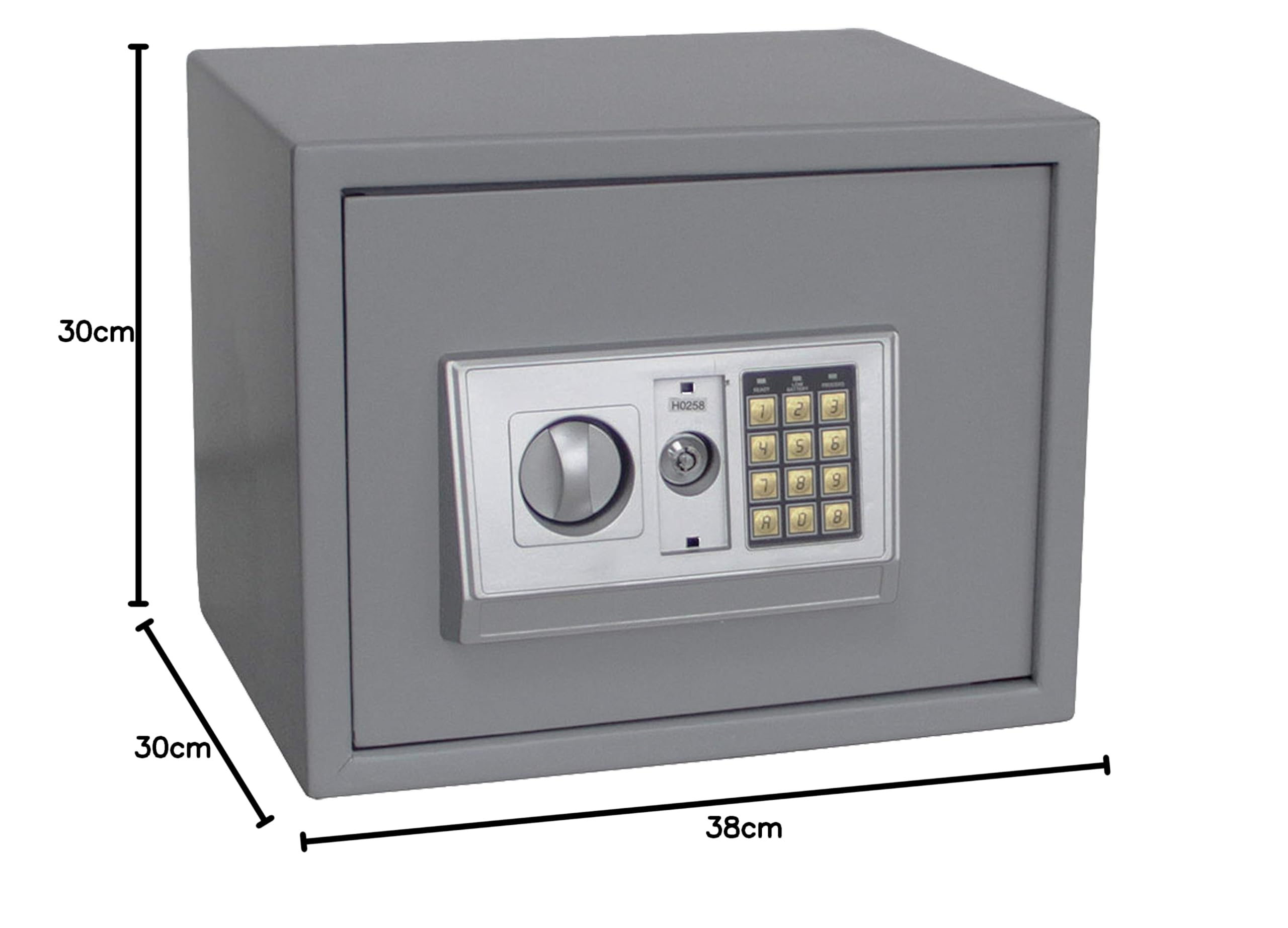 SAFE 3992 Tresor mit Zahlenschloss MIDI - Kleiner Tresor mit Zahlencode und Schlüssel - B 380 x T 300 x Höhe 300 mm 13 KG