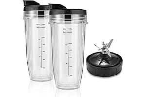 Updated Blender Replacement Parts for Ninja, 24oz Ninja Blender Cups with To-Go...