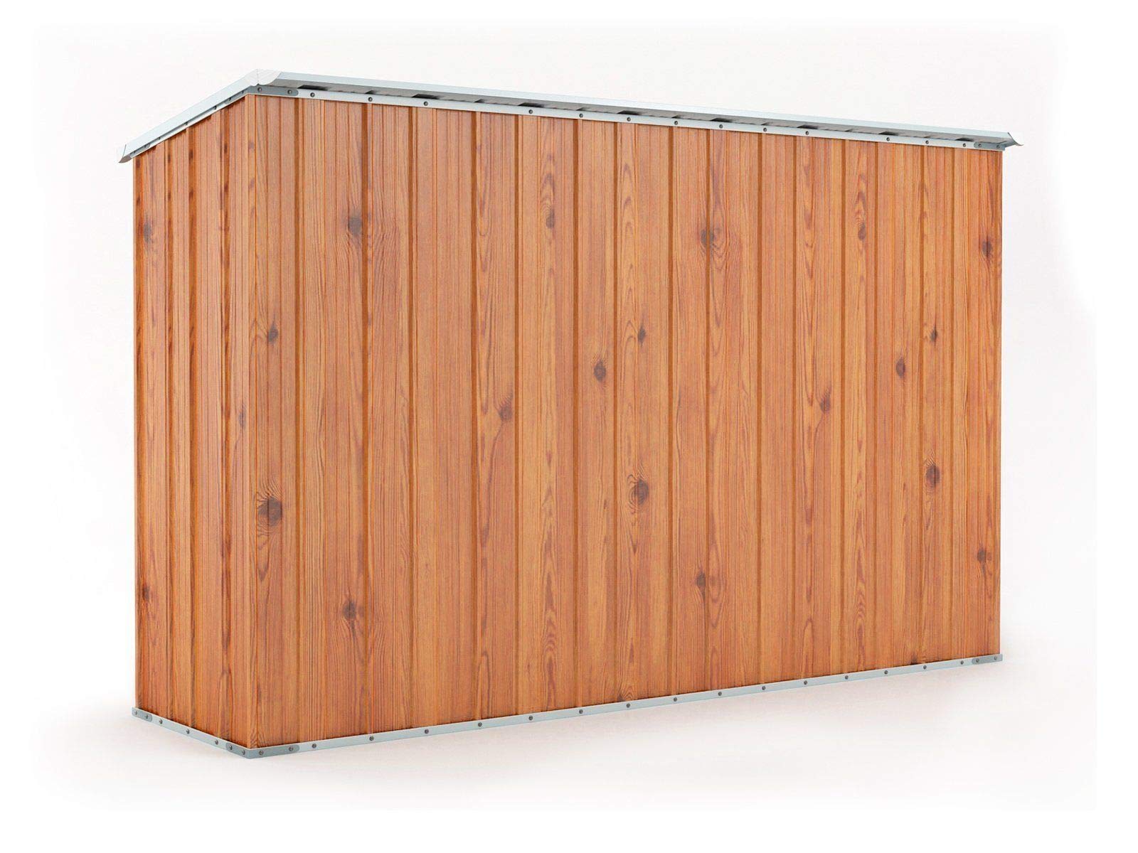Notek Box in Acciaio Zincato Casetta da Giardino in Lamiera 3.07 x 1.00 m x h1.92 m - 67 kg – 3,07 Metri Quadri – Legno
