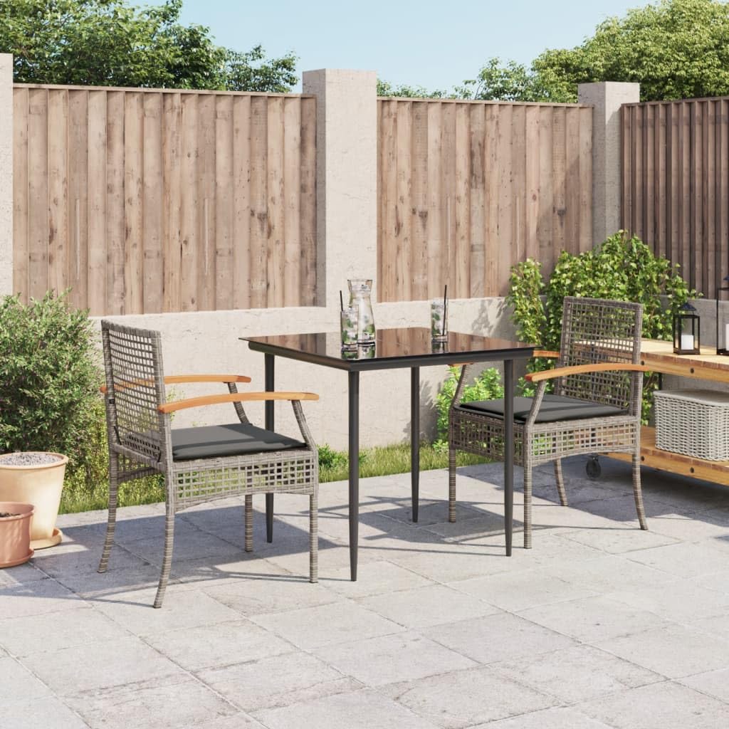 Salon de jardin en polyrotin résistant aux intempéries avec table et chaises