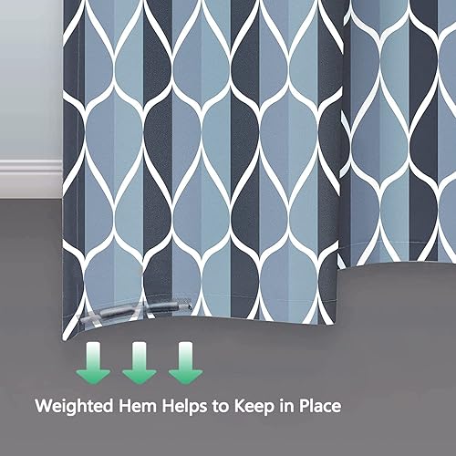 Miniatura 191 de Cortina de ducha de tela blanca con contrapeso inferior, calidad de hotel impermeable, 72 x 72 pulgadas, lavable a máquina B-blanco,Beige