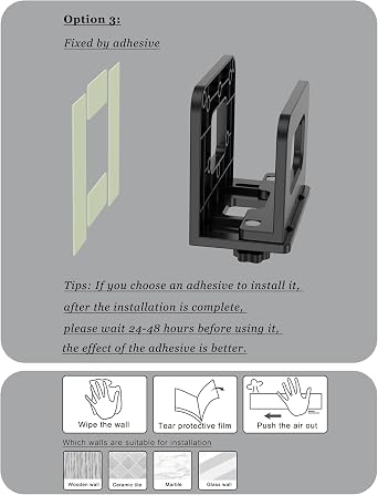 Adjustable Wall Mount Shelf for Mini pc, WiFi Router, Black