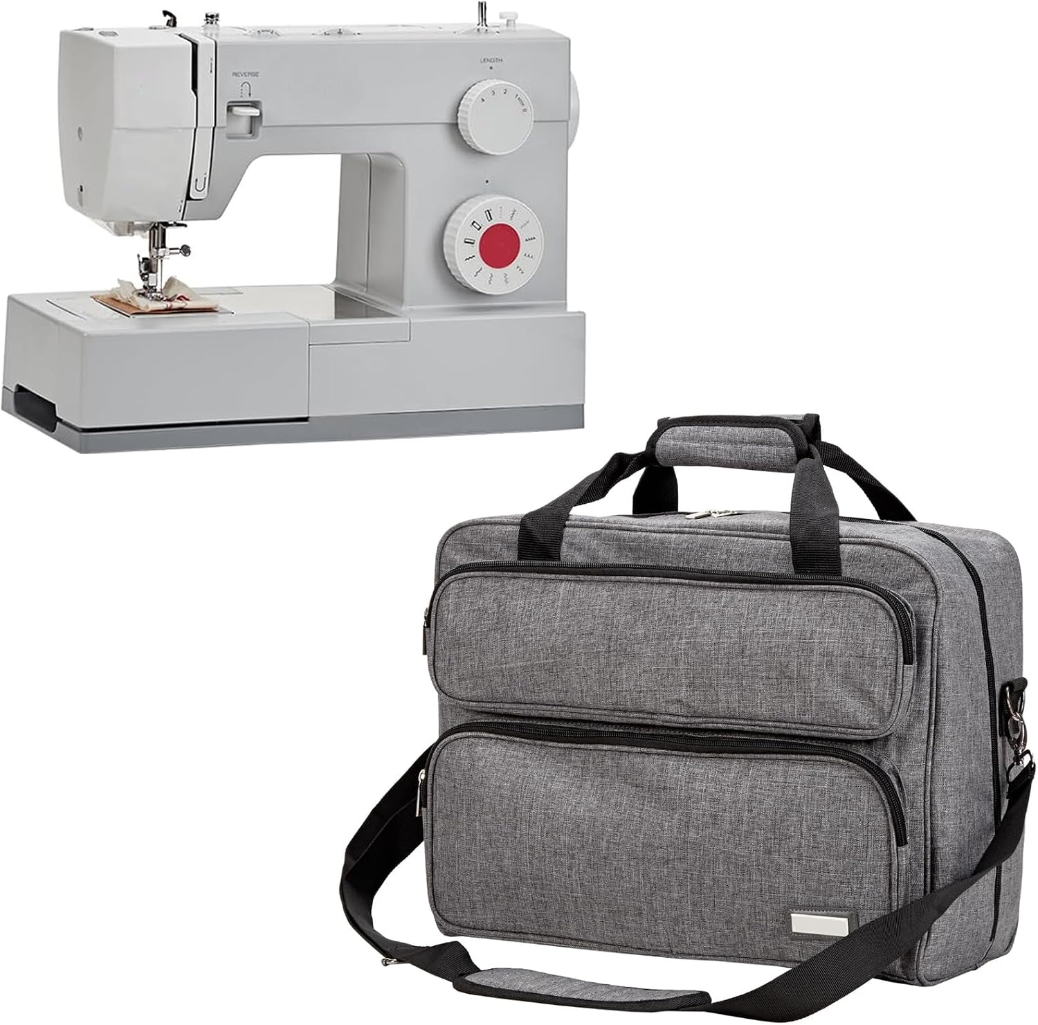 Flexible Sewing Equipment Planner Padded Protective Case with Triplicate Carrying Approaches Spacious Interior for Footrest Power Cord Sewing Machine Case with Pulls