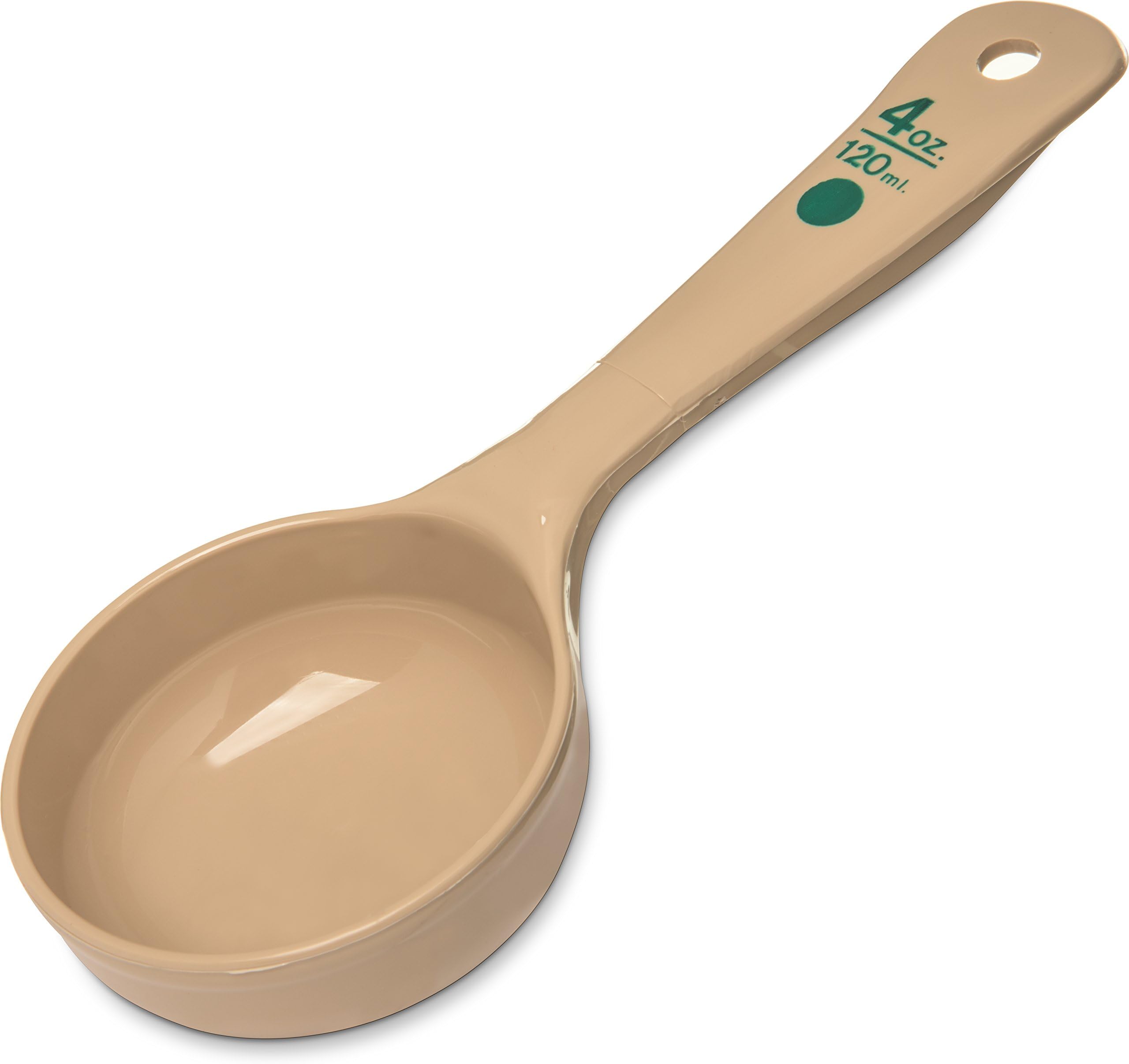 Short Handle Portion Control Spoon 4 Ounces Beige