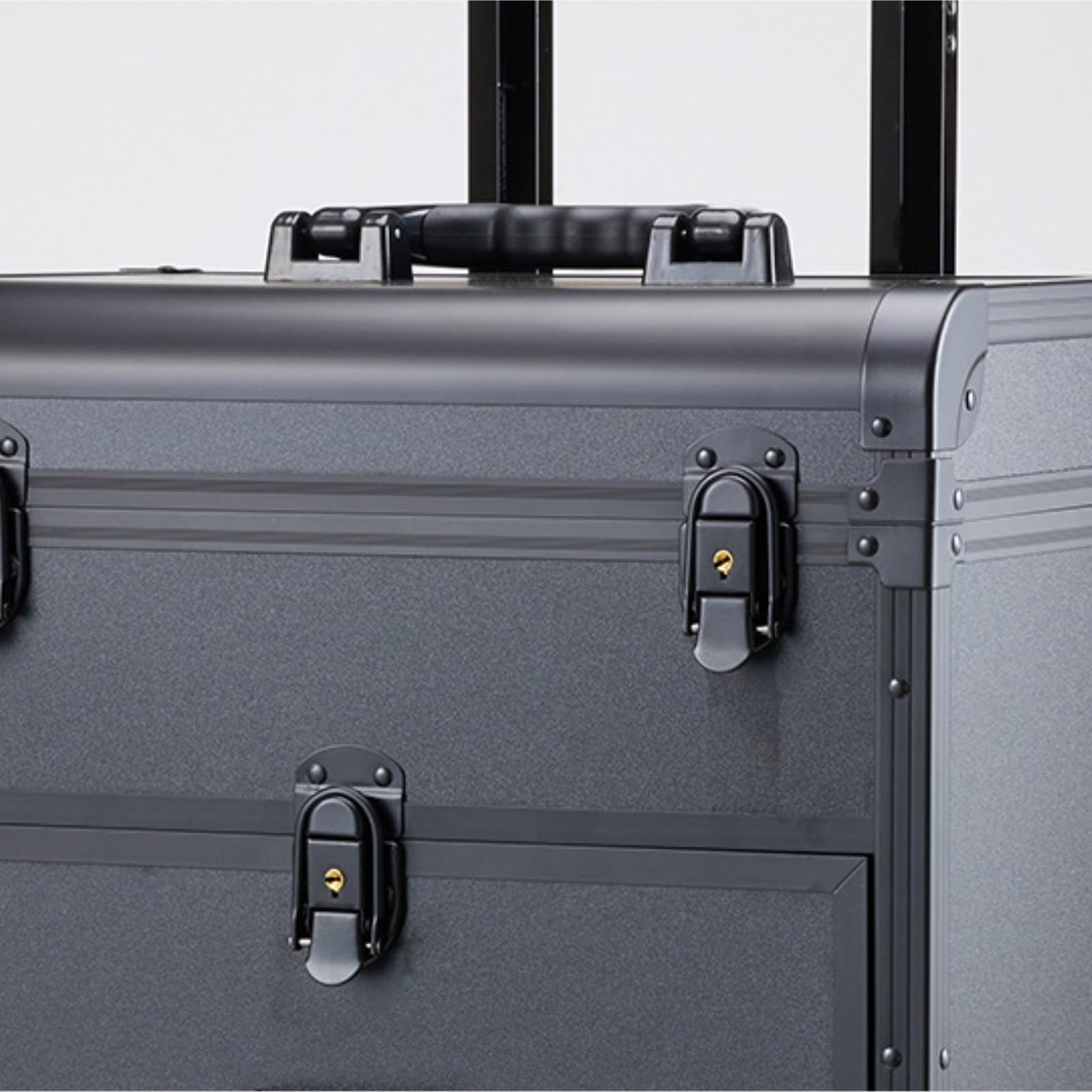 Estética Estuche De Maquillaje con Ruedas Y Cerradura For Salón, Carrito Peluquería, Organizador Viaje, Herramientas Carrito(Black)