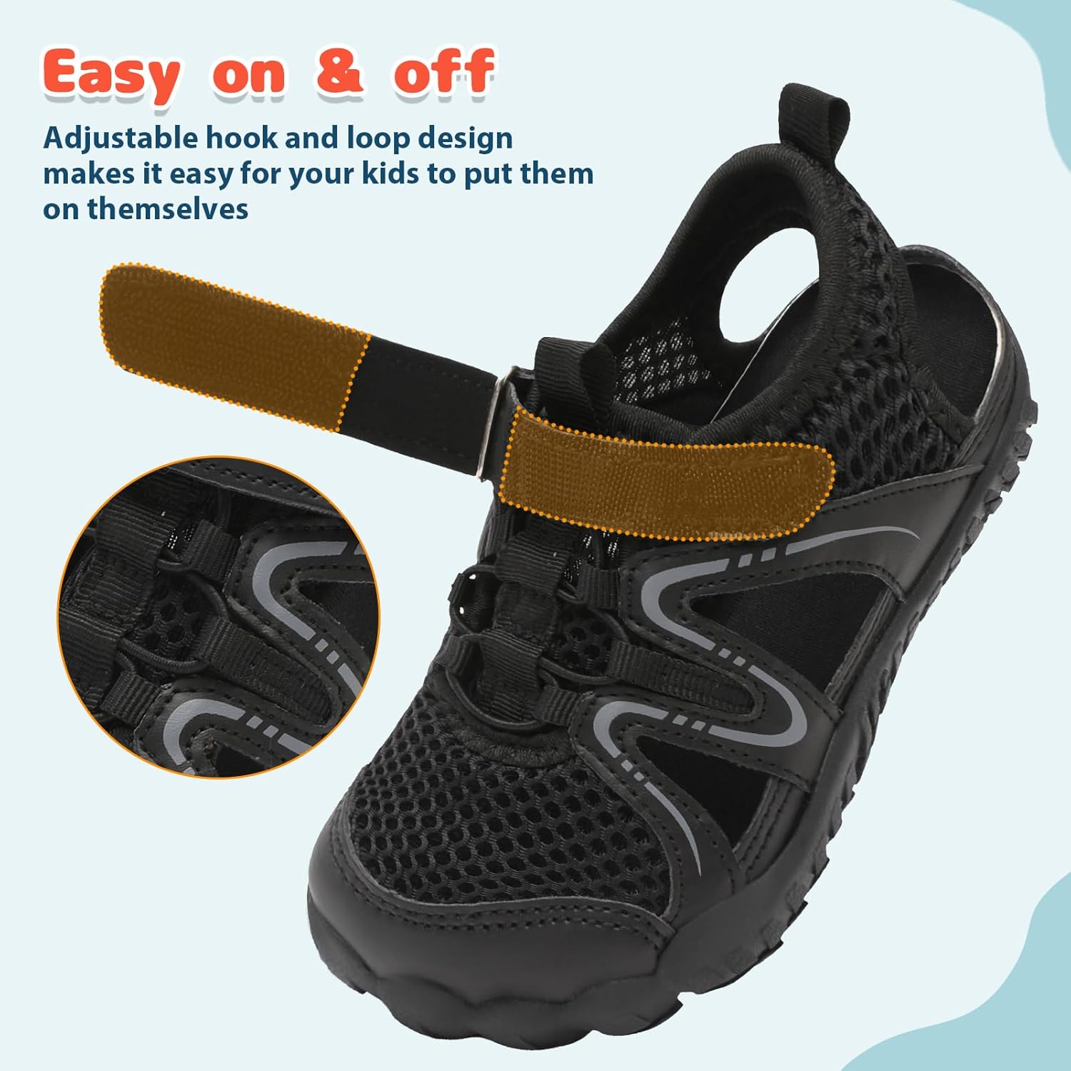 Leisfit Kids Sandals Boys Girls Wide Sandals Non-slip Toddler Water Sandal Shoes Lightweight Barefoot for Beach Swim Hiking - Image 6