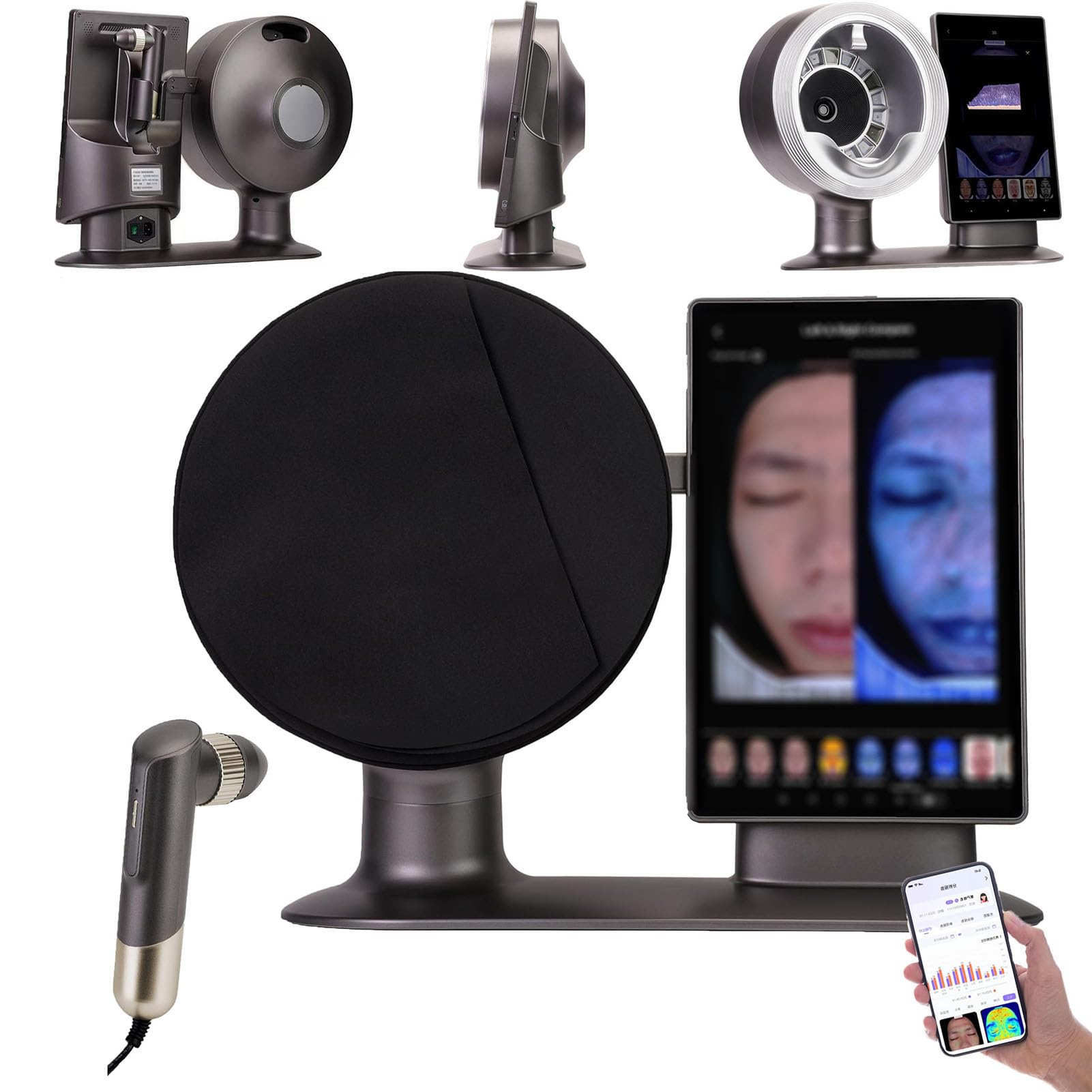 GNbow AI Skin Analysis Machine | Ai Skin Analyzer Detector | 15.6" Display | 50x Local Magnification | 10 Spectrum Analysis | 20 Megapixels | 18 Test Items | 5 Skin Symptom Analysis Prediction