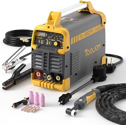 TOOLIOM 200A TIG Soldador de alta frecuencia TIG 110V220V doble voltaje TIGStickArc 2 en 1 IGBT Digital Inverter Soldador TIG Máquina de soldadura