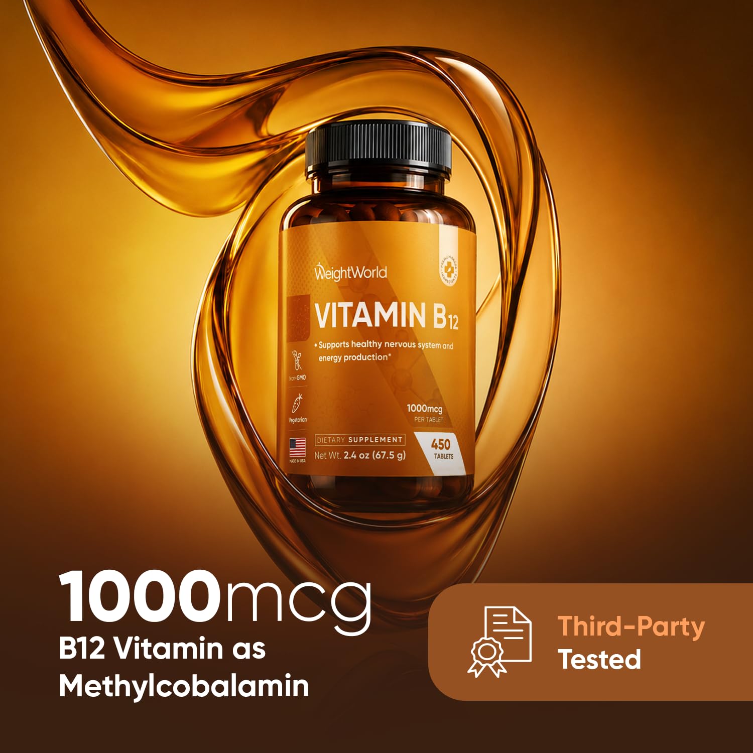 WeightWorld Vitamin B12 Methylcobalamin 1000mcg | 1+ Year Supply, Non-GMO — Amazon image 2
