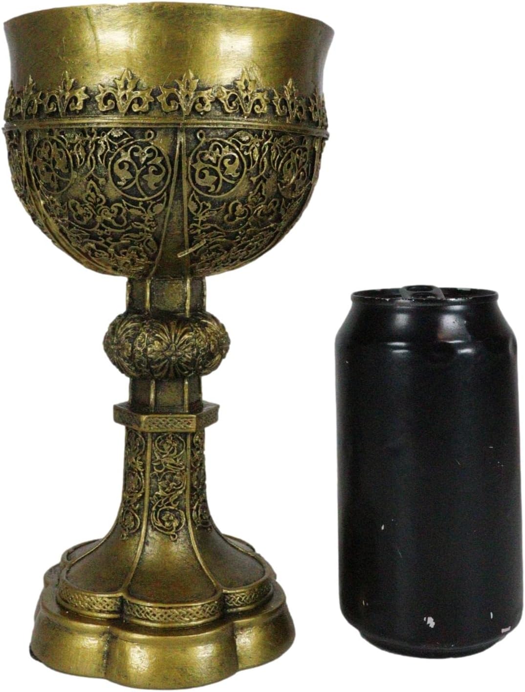 Ebros Decorative Merlin's Holy Grail The Golden Cup Of Life Decorative Chalice Ceremonial Cup Arthurian Legends Medieval Accent Decor