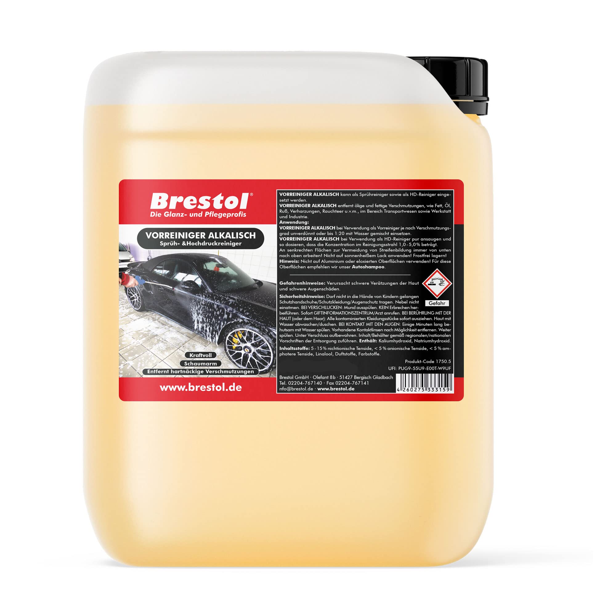 Brestol Autoshampoo Power 25 Liter Konzentrat - für Hochdruckgeräte & zur Autovorwäsche in Auto-Waschanlagen & Waschstrassen