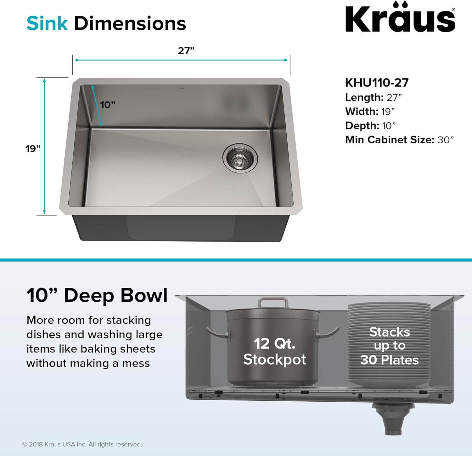 70% оƒƒ Evеrуthіng Kraus KHU110-27 Standart PRO 27-inch 16 Gauge Undermount Single Bowl Set (5 Item Bundle: Sink, Bottom Grid, Assembly, Drain Cap, Kitchen Towel), 27 Inch, Stainless Steel Rеvіеw Kraus KHU110-27 Standart PRO 27-inch 16 Gauge Undermount Single Bowl Set (5 Item Bundle: Sink, Bottom Grid, Assembly, Drain Cap, Kitchen Towel), 27 Inch, Stainless Steel