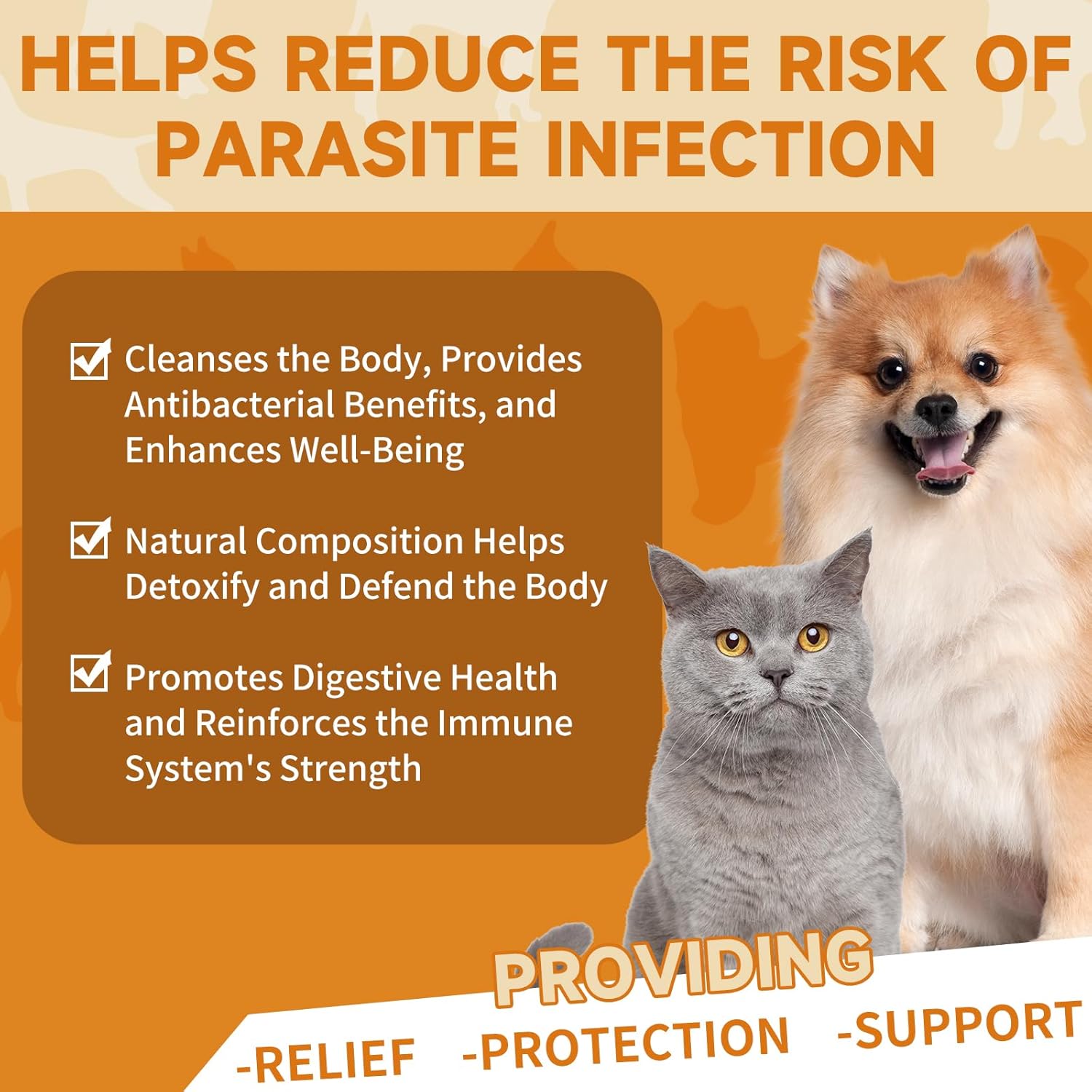 Natural Intestinal Defense Supplement for Dogs & Cats –with Wormwood, Black Walnut & Probiotic,6 FL.OZ