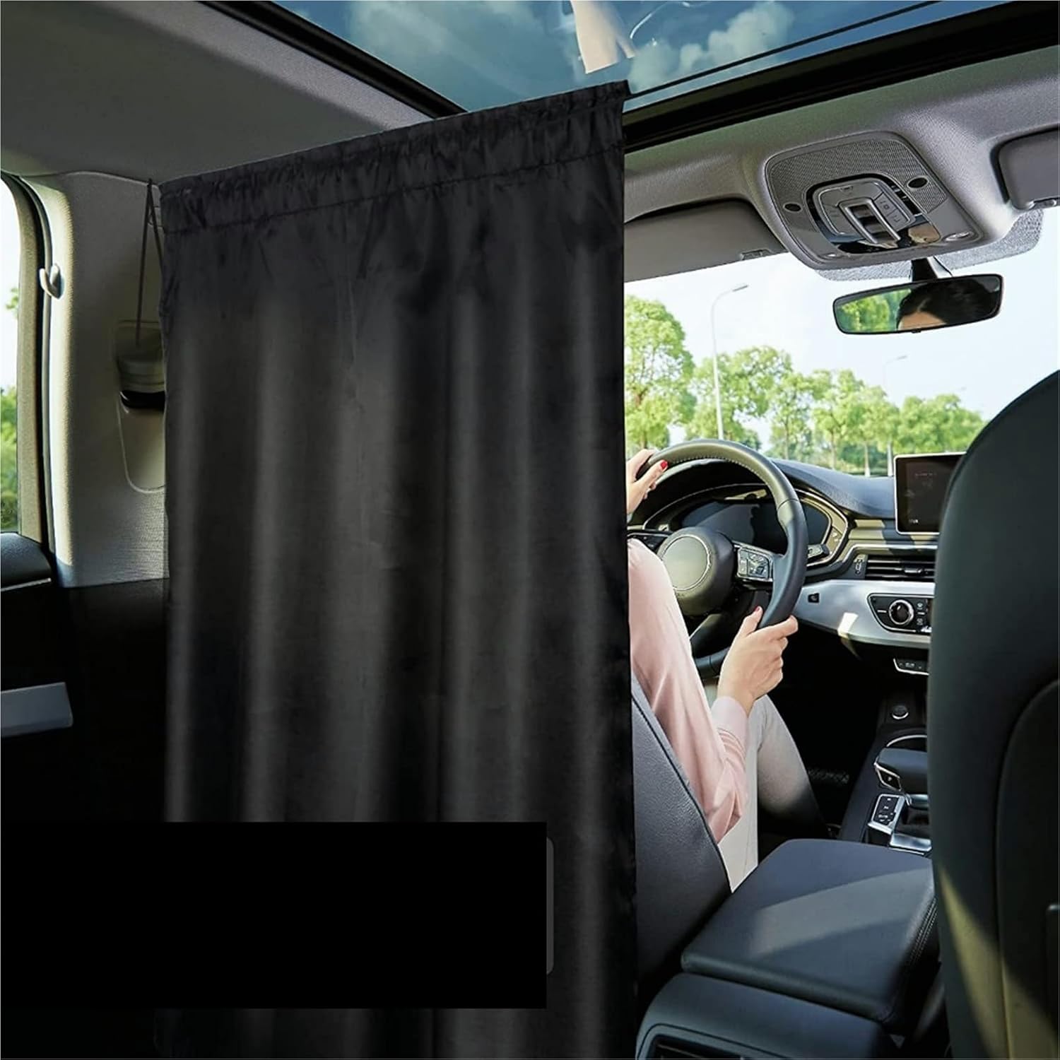 2pcs/Set Sun Shade Privacy Curtain Taxi Car Isolation Curtain Partition Protection Curtain Commercial Vehicle Car Accessories