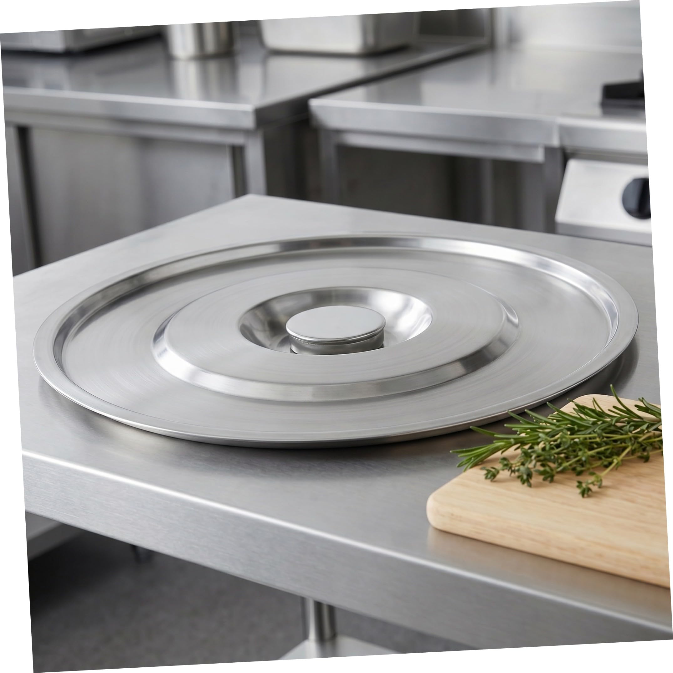 Generico 2 Pezzi Coperchio in Acciaio Inossidabile Spesso con Manico, Compatibile con Pentole, Resistente, per Cucina Domestica e Professionale, Colore Argento